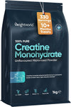 Creatine Monohydrate Powder 1kg (330 Servings) | 200 Mesh Micronised, Unflavoured & Vegan | Creatine Powder | Performance & Muscle Strength | Creatine Nutritional Supplements for Post & Pre Workout