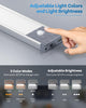 65 LED Wardrobe Lights Motion Sensor, Dimmable Battery Cupboard Lights 2500mAh Rechargeable Wireless Closet Lights for Drawer, Kitchen, Hallway, Silvery, 3 Color Temperatures, 33.5 cm