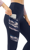 Women's High Waisted Gym Leggings - Full Color Printed Leggings, Non See Through Yoga Pants with Pockets