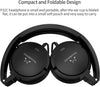 P22C Lightweight On Ear Headphones Wired with Microphone Comfortable and Portable HiFi Stereo Headset with Noise Isolation Foldable Design Black