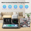 Wireless Charger, 3 in 1 Charging Station, Bedside Alarm Clock Night Light, Multi Charger Station for iPhone 15 14 13 12 11 Pro Max XS XR X 8, Apple Watch 9 8 7 6 5 4 3, AirPods Pro 3 2 Charging Dock