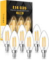 E14 LED Light Bulb, 4W 400 Lumens E14 LED Light Bulb Warm White 2700K, 40W Equivalent E14 SES Small Edison Screw Light Bulb, CRI 80 E14 LED Candle Bulb, Non Dimmable - Pack of 6