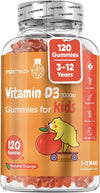 Vitamin D Gummies Kids 1000IU - Natural Orange Flavour Gummies - 4 Months Supply (120 Vitamin D3 Gummies) - One A Day - for Kids 3-12 Years - Vegetarian, Non-GMO & Gluten-Free Vitamin D for Kids