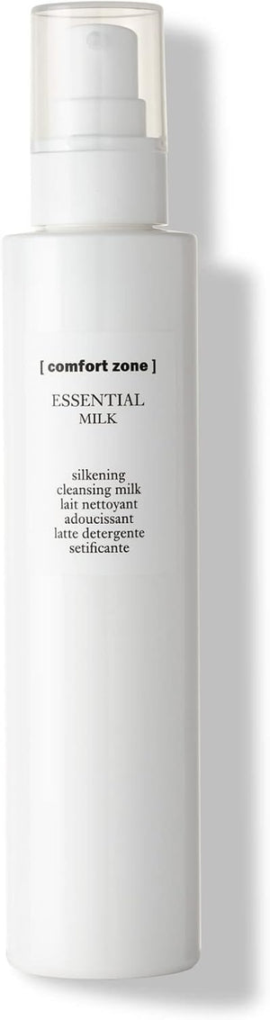 Comfort Zone Essential Silkening Cleansing Milk - 200ml Bottle - Cleanses and Restores Luminosity - Hydrates - Suitable for Vegans - Natural Ingredients