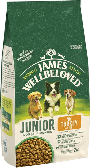 Junior Turkey & Rice 2 kg Bag, Hypoallergenic Dry Dog Food