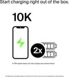 10000mAh power bank, USB-C Power Delivery fast charging portable charger with 18W USB-C and 12W USB-A ports, 10K travel battery pack for Samsung Galaxy, Pixel, iPhone, iPad, tablets – White