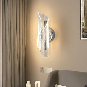 LED Wall Lights Indoor, 16W Modern Fashion Wall Light 3000K/4500K/6500K 3 Colours Wall Lamp, Spiral Chrome Wall Sconce Lighting for Living Room Bedroom Corridor Stairs Hallway