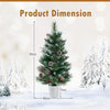 3FT Pre-Lit Mini Tabletop Christmas Tree, Artificial Small Battery Operated Xmas Tree with 20 Warm White LED Lights, 8 Modes, Timer, 81 PVC & Pine Needles, for Home Office Decoration