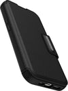 Strada Case for iPhone 15 Pro for MagSafe, Shockproof, Drop proof, Premium Leather Protective Folio with Two Card Holders, 3x Tested to Military Standard, Black