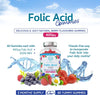 Folic Acid Gummies - 400μg, 60 Natural Berry Flavoured & Vegan Gummies - High Strength Vitamin B9 Folic Acid Pregnancy Support Prenatal Vitamin - No Artificial Sweeteners or Flavours – UK Made