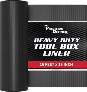 PD Tool Box Liner Professional Grade, 16" x 16 ft (40cm x 4.8m), Black | Non Slip Matting Roll, Tool Box Drawer Liner for Tool Drawer and Tool Cabinets, Toolbox Liners, Anti Slip Mat Roll