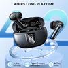 Wireless Earbuds,Wireless Earphones Bluetooth 5.3 in Ear with 4 Mic ENC Calls Noise Cancelling Wireless Headphones Mini LED Display HiFi Stereo 42H Playtime Bluetooth Earbuds Touch Control/IP6/Black