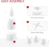 6ft Unlit Artificial Christmas Tree, Pencil Slim Xmas Tree with Solid Stand and Realistic Branches, White