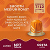 Costa Smooth Medium Roast Aluminium Coffee Pods (Pack of 10, Total 100 Coffee Capsules)