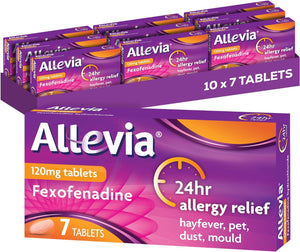 Allergy Tablets | 70 Tablets | 120mg Fexofenadine | 24hr Relief Acts within 1 Hour | Non-drowsy in Most People | Relieves Hayfever, Pet, Dust and Mould Allergies