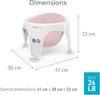 - Baby Bath Seat - Soft Touch Support - Water Level Indicator - Fixation by Suction Cups - Pink