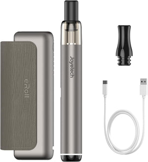 Eroll Slim Vape Kit 1500 mAh Wireless Magnetic Powerbank,480 mAh E Cigarette Rechargeable NO Nicotine NO Tobacco Grey