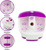 Sensio Spa Foot Spa Massager Pedicure Bath Nine accessories Pamper Your Feet with Heat Bubbles and Massaging Tools All In One Home Salon Therapeutic Massage Tub Pedicure Set White Purple