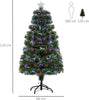 4FT Multicoloured Artificial Christmas Tree w/Fibre Optic Lights Pre-Lit Modes Metal Stand Star Holder Home Seasonal Decoration