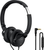 P22C Lightweight On Ear Headphones Wired with Microphone Comfortable and Portable HiFi Stereo Headset with Noise Isolation Foldable Design Black