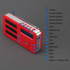 Portable DAB Radio MB225 - DAB/DAB +/FM - RDS Function, 40 Presets, Stereo/Mono Portable Digital Radio, Dual Alarm, Rechargeable Battery, Headphone Jack (Red)