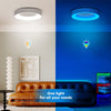 RGB LED Ceiling Light Dimmable with Remote Control, 24W Flush Ceiling Light, 3000K-6500K 2400LM for Living Room, Bedroom, Kids Room, Dining Room, Kitchen, Bathroom, Round 11 Inch