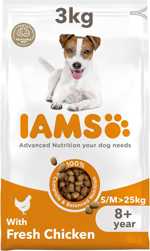 Complete Dry Dog Food for Senior 8+ Small and Medium Breeds with Chicken 3 kg