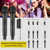 Wireless Microphones UHF with Volume Treble Bass Echo Control No Delay No Noise Cordless Dynamic Mic System with Rechargeable Receiver for Karaoke Machine Singing Wedding Church DJ Party Speech