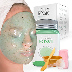 Peel-Off Kiwi Jelly Mask for Face Care – A 23 fl oz Rubber Mask Jar for 30 to 35 Treatments – A Skin Care Moisturizing Gel Mask of Spa Set for Men, Women and Adults