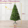 Artificial Christmas Tree 5ft, Traditional Green Spruce, Bushy Branches, Lifelike Dual Tone PVC Needles, Indoor Xmas Decoration, Easy Assembly with Stand, Tip Count 339 (skirt not included)