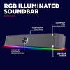 GXT 1619 Rhox RGB Illuminated Soundbar, PC Speakers, 12W Peak Power, USB Powered Sound Bar, 3.5mm Jack, Plug and Play, Stereo PC Soundbar for Desktop, Laptop, Computer – Black/Grey