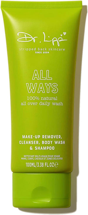 , All Ways. 5-In-ONE. Face Cleanser, Make-up Remover, Shampoo, Shaving Gel, Body Wash. 100% natural. 100ml.