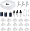 31 Pcs Air Pump Accessories for Fish Tank, 5M Airline Tubing, 3 Air Stone Cylinder, 3 Check Valves, 15 Airline Tube Holders/Clamps, 3 Aquarium Air Valve, 6 Connectors for Aquarium Pump and Hydroponics
