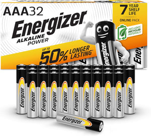 AAA Batteries, Alkaline Power, Triple A Battery Pack, 32 Pack (Packaging May Vary)