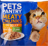 essentials - Complete Wet Cat Food - Magnificent Meaty Medley Chunks in Jelly - Chicken, Lamb, 52 Pouches x 85g