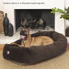 40 Inch Suede Calming Dog Bed Washable – Cozy Soft Round Dog Bed with Spine Support for Dogs to Rest their Head - Fluffy Donut Dog Bed 40x29x9 (Inch) - Round Pet Bed Large – Black