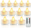 12PCs Led Tea Lights with Timer, Electric Flickering Battery Operated Led Candles Tea Lights with Remote Control for Home, Room, Table, Halloween, Christmas Decoration