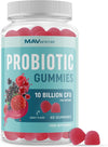 Probiotic Gummies with Vitamin C and Folic Acid | 5 Billion CFU Probiotics | Gut Health, Digestion, & Immune System Support | Gluten-Free, Non-GMO, Berry Flavor | 60 ct.