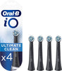 iO Ultimate Clean Electric Toothbrush Head, Twisted & Angled Bristles for Deeper Plaque Removal, Pack of 4 Toothbrush Heads, Black