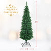 5FT 6FT 7FT 8FT Green Pencil Slim Christmas Tree, Artificial Traditional Xmas Tree, Indoor Outdoor Christmas Decoration (150 cm/5 ft)