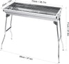 Charcoal BBQ Grill - 680x320x730mm, Large Foldable Stainless Steel Barbecue Grill for Camping, Picnic, Garden, and Outdoor Cooking