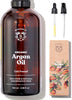 Organic Argan Oil 100ml - 100% Pure, Natural and Cold Pressed - for Hair, Face, Body, Beard, Nails - Vegan and Cruelty Free - Glass Bottle + Pipette + Pump