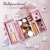 Makeup Case 4 Trays Cosmetic Box Lockable Beauty Vanity Organiser Holder Box for Gifts (Pink)