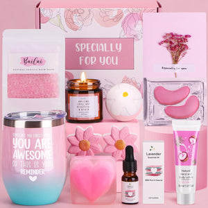 Bath Sets Pamper Gifts for Women, Unique Skin Care Self Care package for Her Relaxation Spa Sets for Women Gifts, Birthday Hamper Wellbeing Get Well Soon Gifts Ideas for Women Best Friend, Mum, Sister