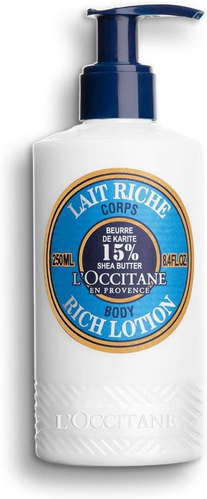 L'OCCITANE Shea Rich Body Lotion 250 ml | 48 hour Hydration | Enriched with Shea Butter | 99% Readily Biodegradable | Luxury & Clean Beauty Body Care for All Skin Types