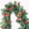 6FT(1.8M) Pre-Lit Artificial Christmas Garland,Christmas Garland Decoration with 50 LED Light and Pine Cone Baubles for Xmas Tree Fireplaces Stairs Doors Xmas Tree Garden Yard Decor (A)