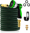 Expandable Garden Hose Pipe, Upgraded 3-Layer Latex No-Kink Flexible Water Hose, 3/4"&1/2" Metal Connectors, 10 Function Spray Nozzle 50FT