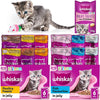 Whiskas Wet Kitten Food Bulk Bundle - 2-12 Months, Poultry Feasts Gravy 6x85g, Fish Favourites in Jelly 6x85g, Milky Treats 1x55g and  Kitten Toy