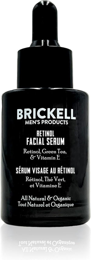 Brickell Men's Retinol Skin Care Serum Treatment For Firming Face Lines & Eye Wrinkles, Deep Hydrating Facial Skincare Serum For Anti-Aging, Fragrance Free, 30ml