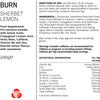 Burn Pre Workout Powder with L Carnitine for Women and Men, Rich in CLA, High Caffeine for pre-Workout, Sherbert Lemon Flavour, 20 Servings (200g)